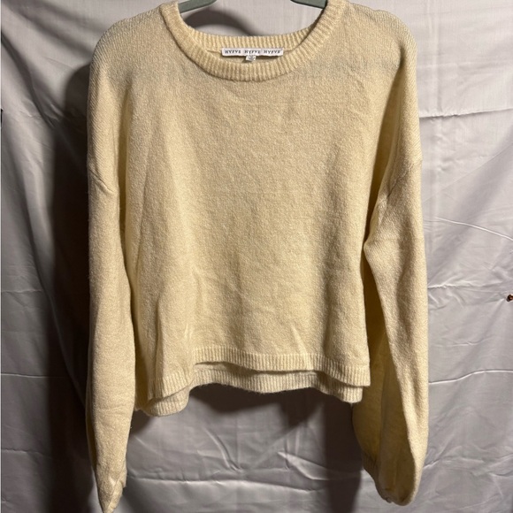 HYFVE Cream Sweater With Balloon Sleeves - Picture 1 of 6